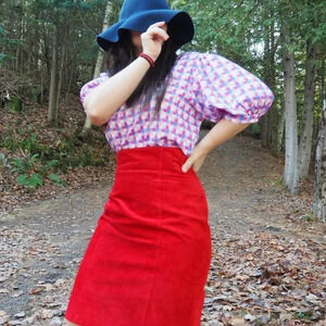 Vintage - Pink and Red  Pastel Gingham Blouse